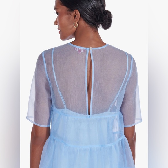 🌺🎉HP🎉🌺 NWT Staud Hyacinth Tiered Organza Maxi Dress French Blue - Picture 5 of 15